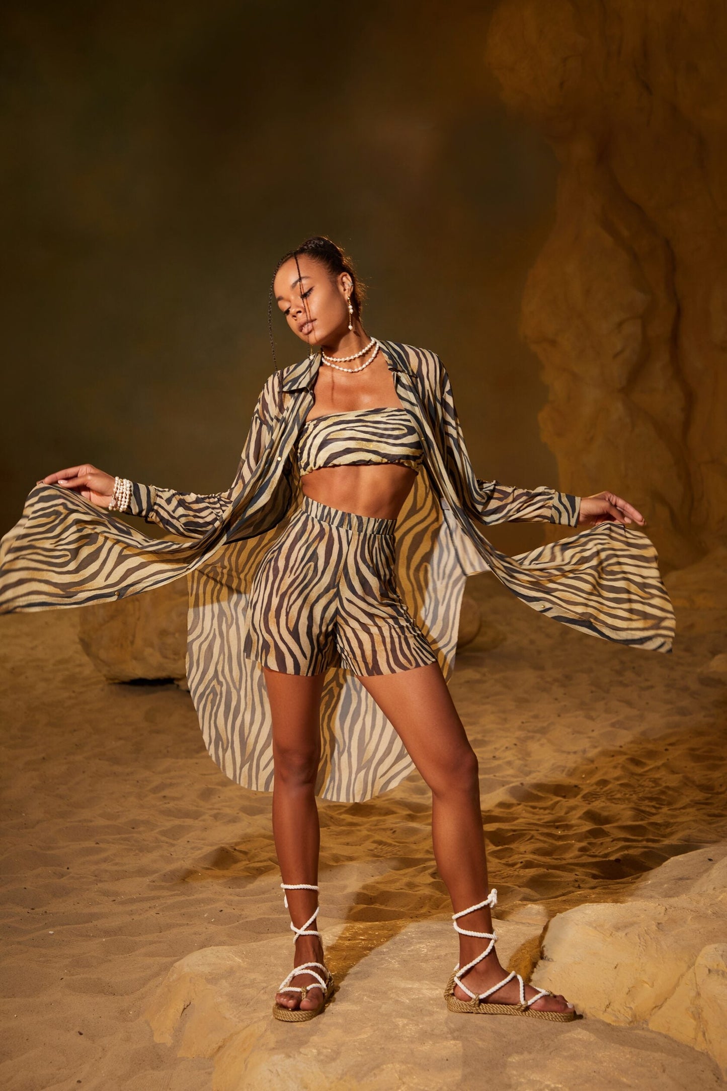 Long Shirt Golden Zebra