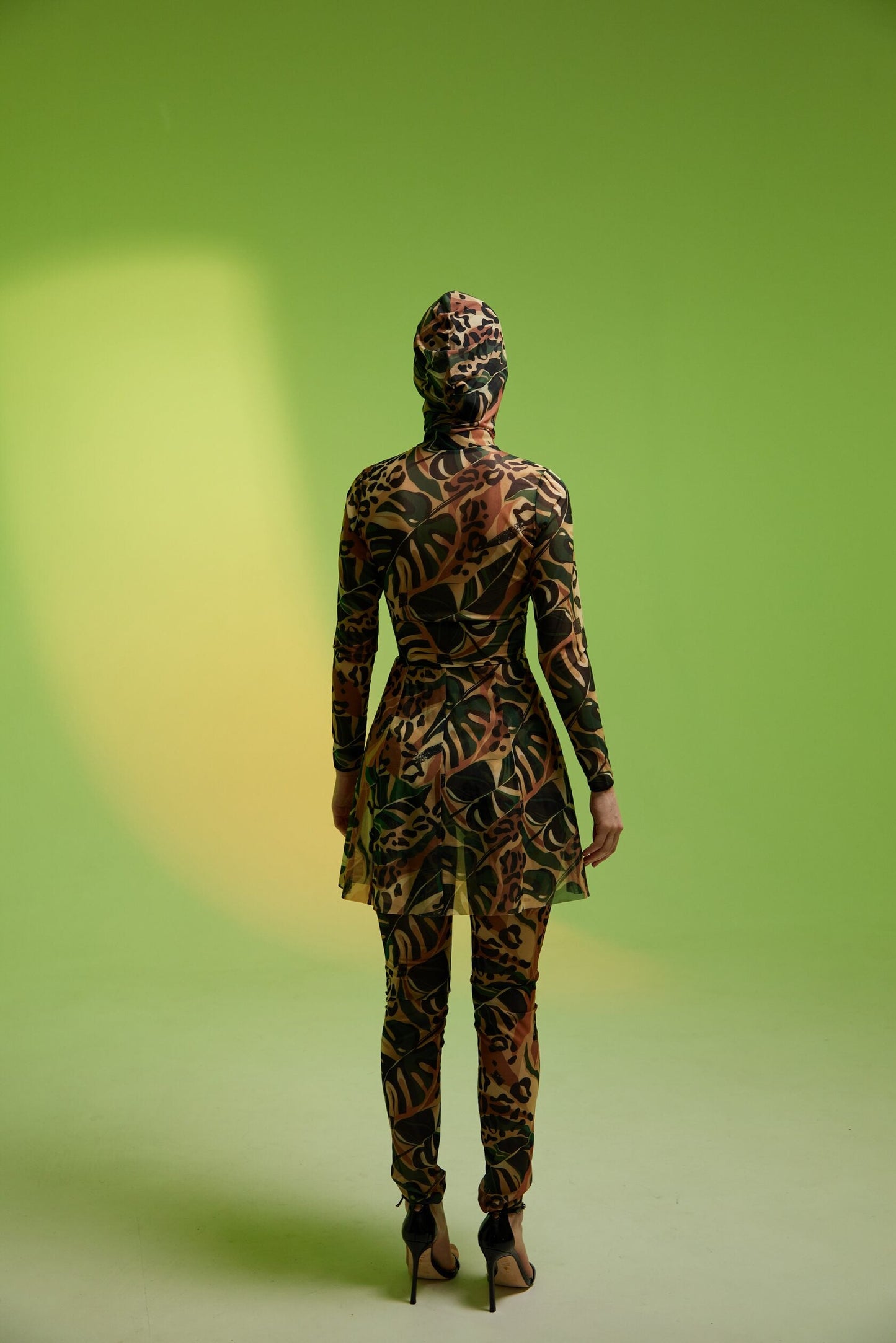 Burkini Dress Leopard Leaves