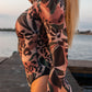 One-piece smart swimsuit (Monica Leopard Leaves)